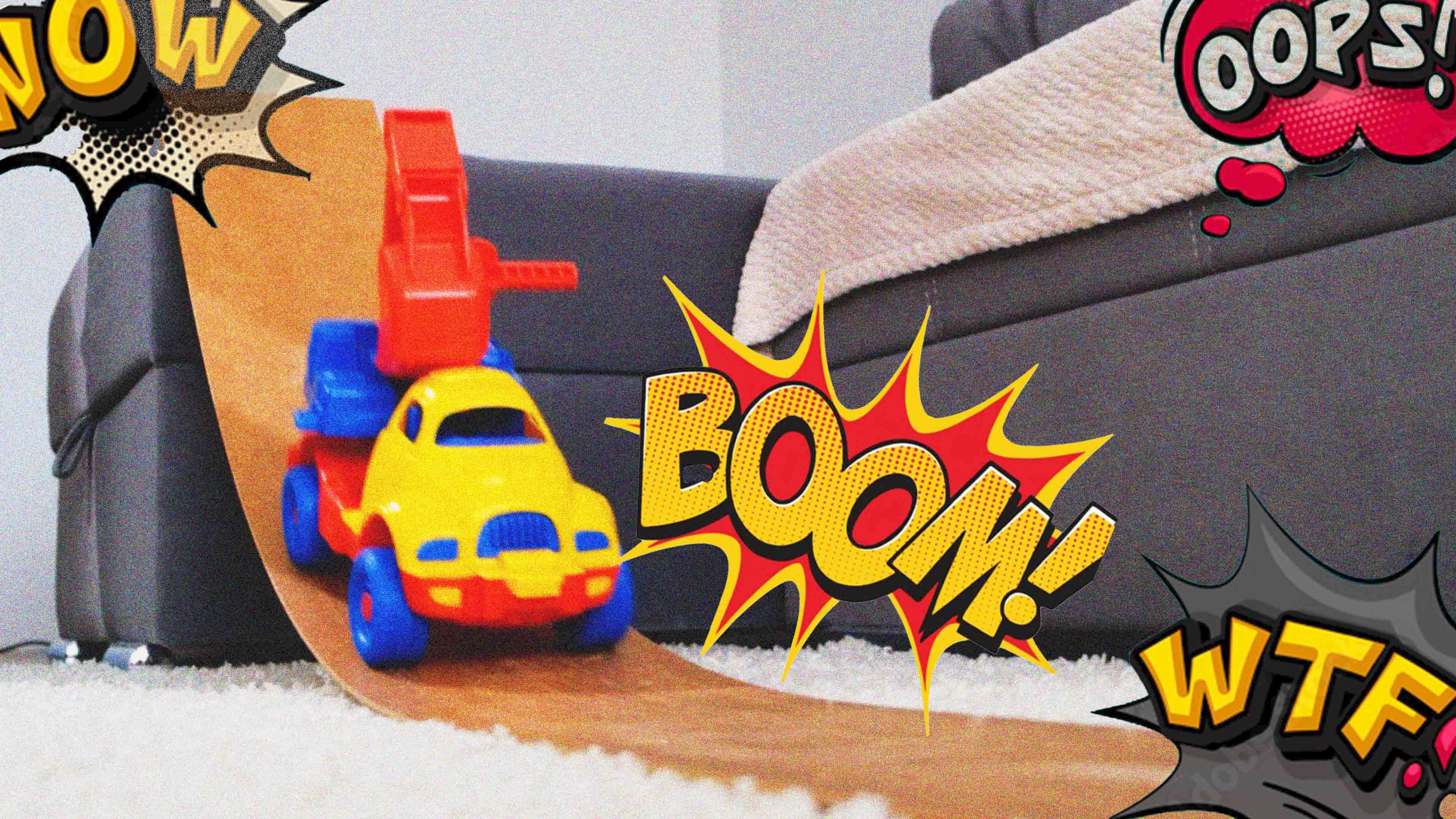 Машинки прыгают на трамплине и кувыркаются | мультик для детей