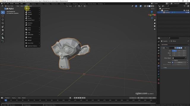 How to mirror an object in Blender using mirror modifier смотреть онлайн
