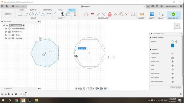 Fushion 360 Beginners | 2D-sketch-Polygon смотреть онлайн