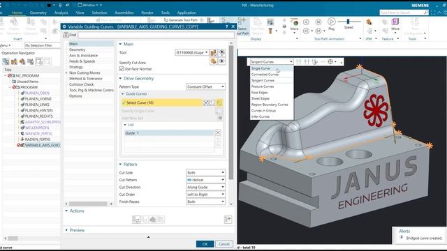 NX CAM Tutorial | Save time selecting Guiding Curves ✍ смотреть онлайн
