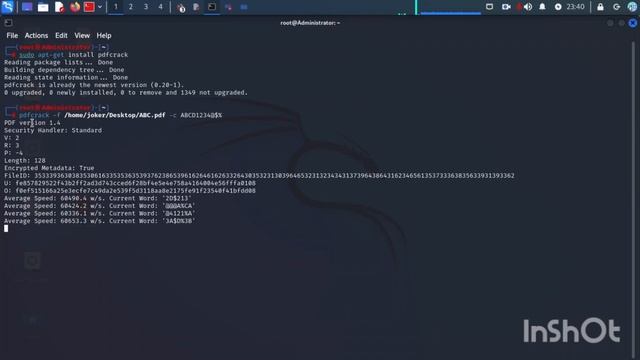 PDF password crack through Kali Linux смотреть онлайн