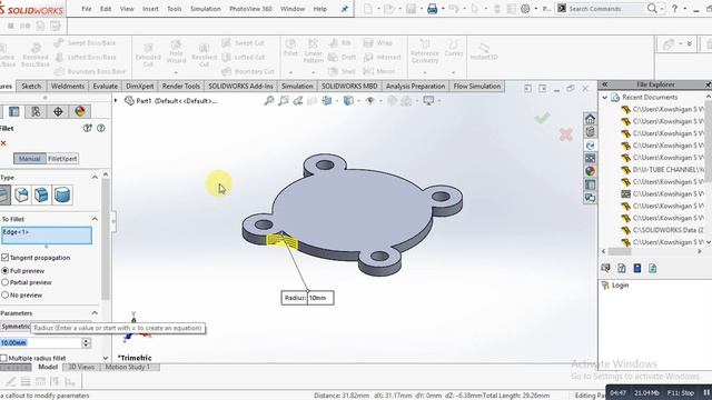 Solidworks tutorial for beginners 8 II Mr.CAD Designer смотреть онлайн