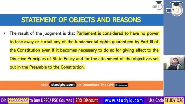 Twenty Fourth Constitutional Amendment Act 1971 explained, Indian Polity for UPSC UP PCS RPSC J смотреть онлайн