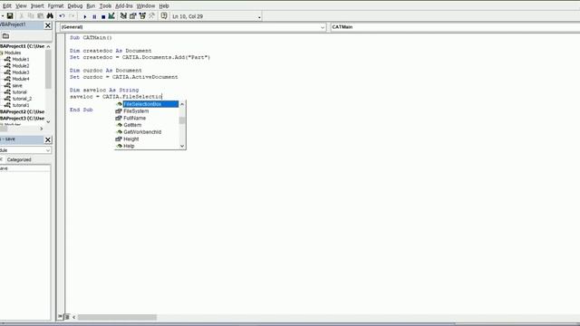 Catia macro to save file using VBA смотреть онлайн