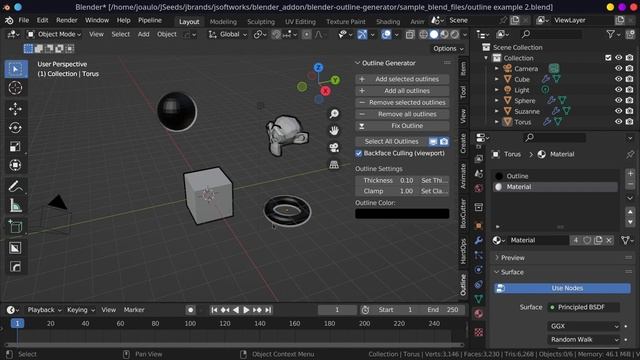 Outline Generator v1.0 Tutorial [Blender Addon] (it) смотреть онлайн