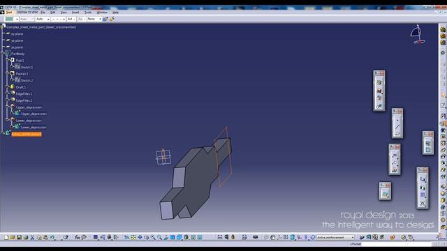 Complex sheet metal part tutorial CATIA V5 (part 2) смотреть онлайн
