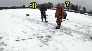 Рыбалка и РЕАКЦИЯ  других рыбаков на новые снасти ДЗУ  на другом озере в сравнении с безмотылками