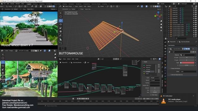 anime village animation made in blender timelapse смотреть онлайн