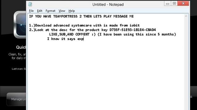 Advance systemcare product key hack смотреть онлайн
