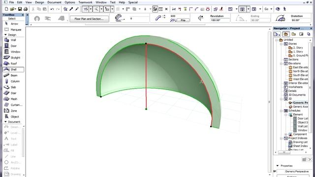 The ARCHICAD Shell Tool - Set revolution angle for revolved shells смотреть онлайн