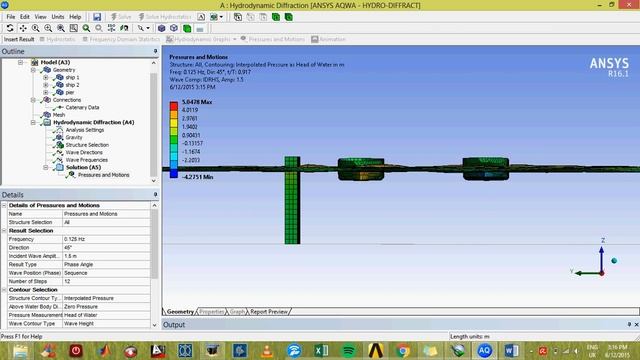 Two ships and a pier using ANSYS AQWA simulation software смотреть онлайн