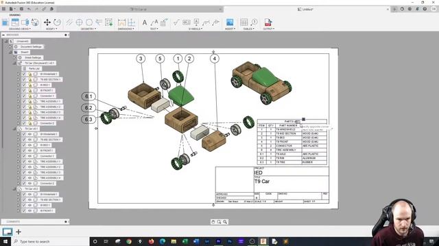 Fusion 360 T9-11 Drawing смотреть онлайн