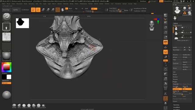 Zbrush to Photoshop Timelapse - Demon Bust Concept смотреть онлайн