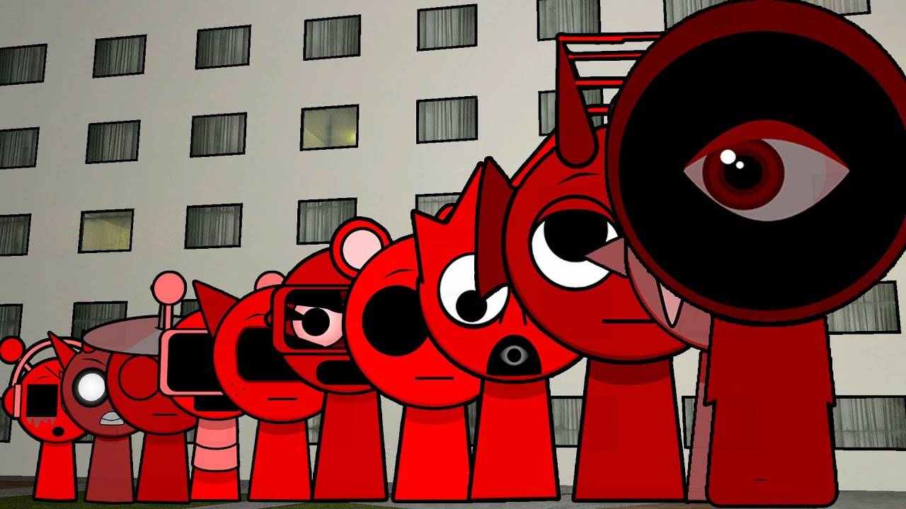 Красные Sprunki всех размеров хотят, чтобы я помог им в гаррис моде смотреть онлайн