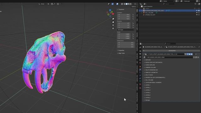 Simplify geometry in Blender with Exploder Tool | #b3d #blender #blender3d #geometrynodes #3d #cad смотреть онлайн