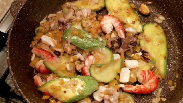 Овощи с морепродуктами