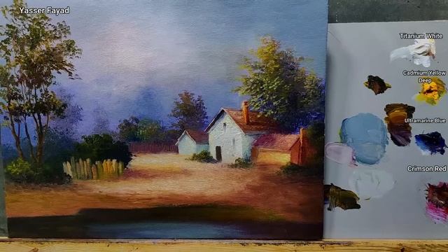 How I Paint Landscape Just By 4 Colors Oil Painting Landscape Step By Step 38 By Yasser Fayad смотреть онлайн