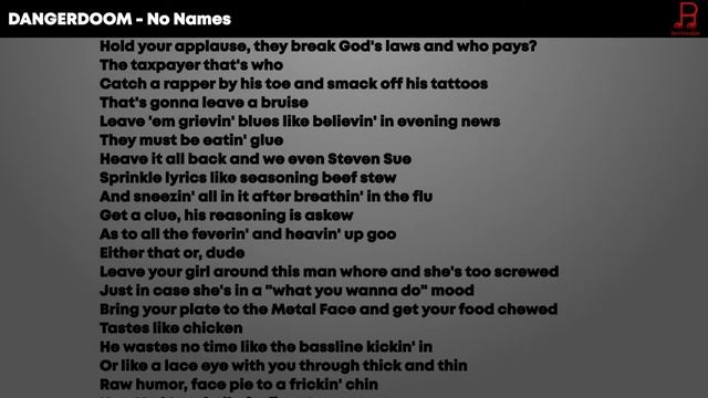 DANGERDOOM - No Names Lyrics смотреть онлайн