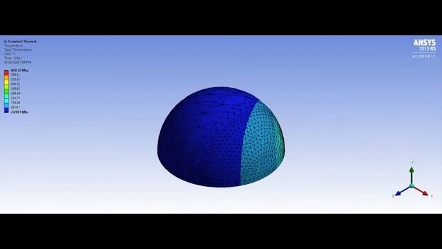 ANSYS Transient Thermal Simulation, Spherical Object смотреть онлайн