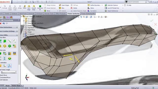 SolidWorks Sele Power Surfacing смотреть онлайн
