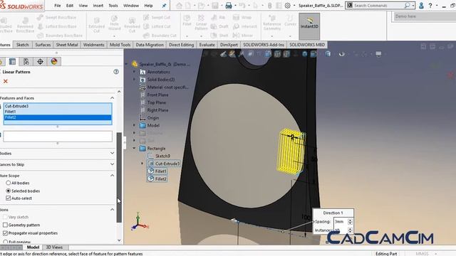 SOLIDWORKS Pattern | In Arabic by CADCAMCIM | SOLIDWORKS Tips and Tricks смотреть онлайн