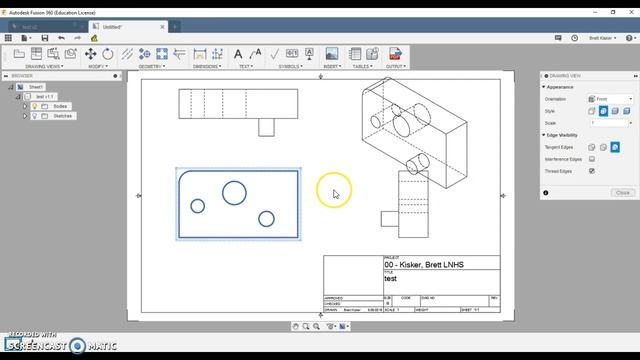 PLTW IED 2.4 - Center Marks and Center Lines in Fusion 360 смотреть онлайн