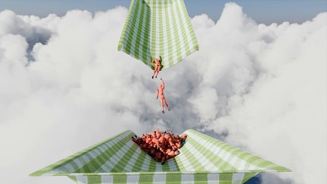 TEST Rigid body interact with cloth - ragdolls - Blender animation - RBDLAB addon - Cloudscapes смотреть онлайн