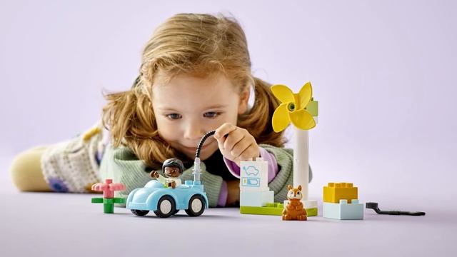 LEGO DUPLO, Turbina Wiatrowa I Samochód Elektryczny, 10985