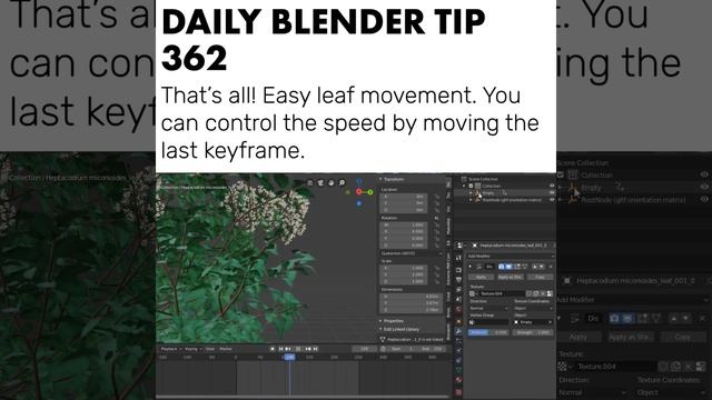 Daily Blender Tip 362 - Easy Animated Leaves (Blender 2.8) смотреть онлайн