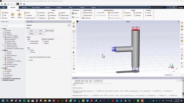 Ansys Fluent Tutorial I Turbulent Fluid Flow and Heat Transfer through a Mixing Tee смотреть онлайн