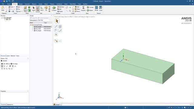 ANSYS SpaceClaim 2021 R1 Design Study Parameters смотреть онлайн