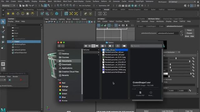 Maya Arnold Ambient Occlusion and Curvature Map Bakes - Part 4 смотреть онлайн