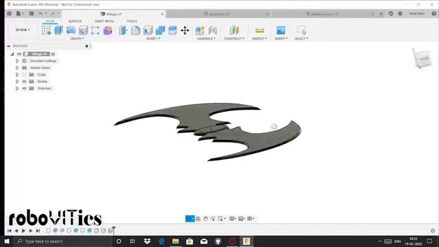 BATARANG USING FUSION 360 смотреть онлайн