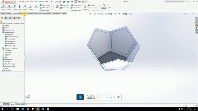 SolidWorks Tutorial Dodecahedron смотреть онлайн