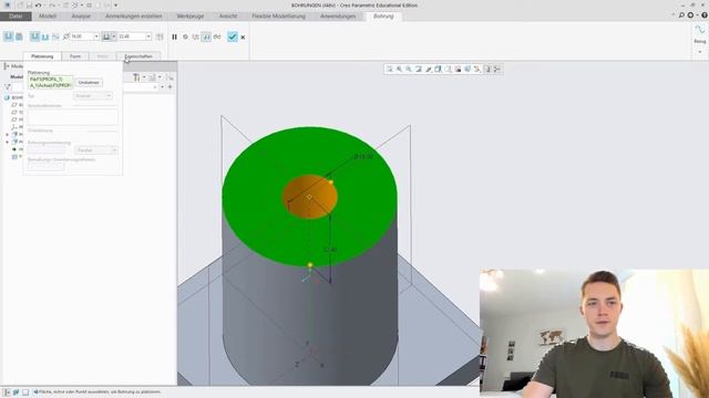 Bohrung erzeugen in Creo - PTC Creo Tutorial für Anfänger смотреть онлайн