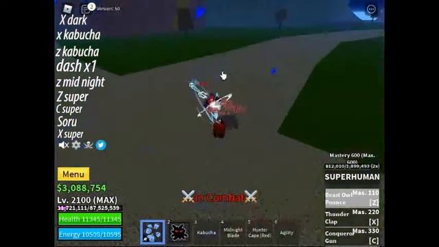 Bloxfruit Combo Kabucha + Super Human | Bloxfruit Combo