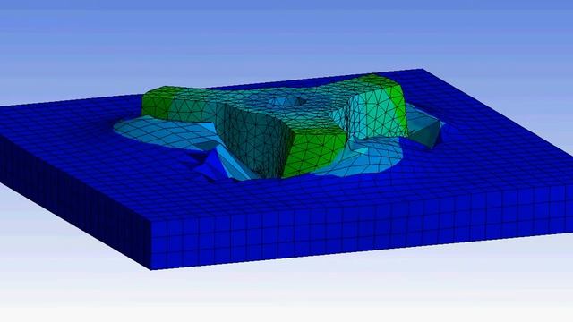 Rock Cutting Ansys simulation with single cutter смотреть онлайн