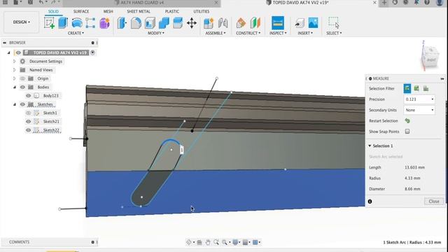 Fusion 360 #001 Handguard AK 47 Oval Holes Trick смотреть онлайн