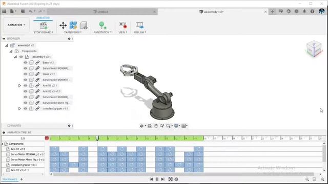 ANIMATION OF ROBOTIC ARM IN AUTODESK FUSION 360 смотреть онлайн
