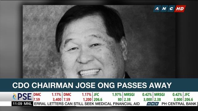 CDO Chairman Jose Ong passes away смотреть онлайн