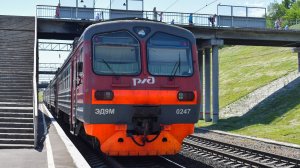 Электропоезд ЭД9М-0247. Покатушки от Присягино до моста через Обь.