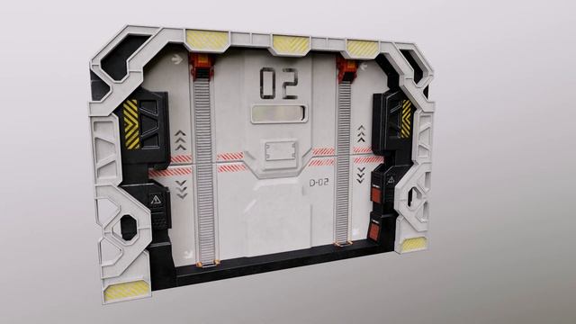 Scifi Spacebase Door 3D model PBR смотреть онлайн