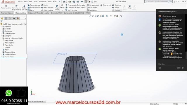 Live #20 Solidworks Bate Papo e Comandos Basicos - Marcelo Pereira смотреть онлайн