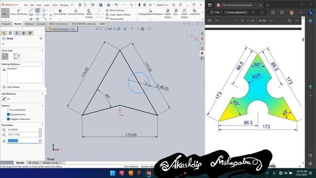 Ex 41 || solidworks || chapter 1 смотреть онлайн