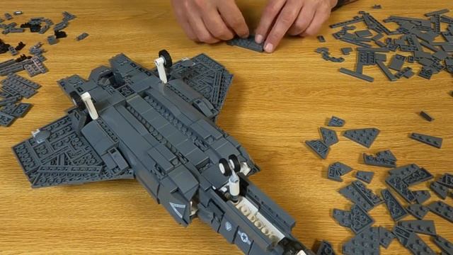 BRICKMANIA CUSTOM LEGO F-35C LIGHTNING II - STEALTH MULTIROLE FIGHTER, SPEED BUILD & REVIEW