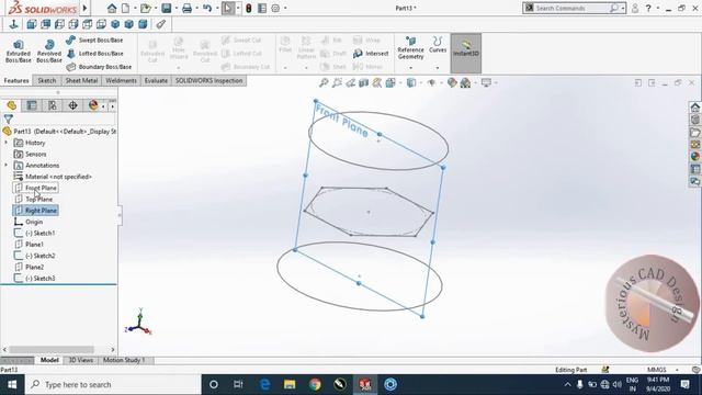 How to use Loft Boss & Base in SolidWorks | SolidWorks Lofted Boss Base #7 смотреть онлайн