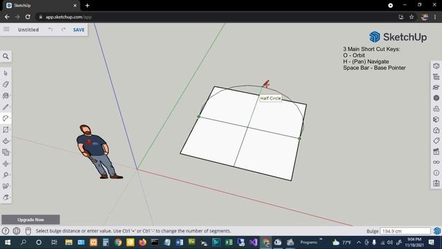 ARC Command in SketchUp for Web смотреть онлайн