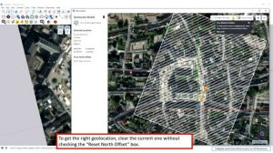 How to rotate the geolocation map in SketchUp 2024?