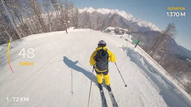 Роза Хутор: самая главная трасса New Star Camp - обзор зеленой горнолыжной трассы Б52. смотреть онлайн