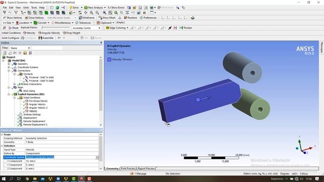Ansys 19 Explicit Dynamic Basit Hadde Analizi Bölüm 2 смотреть онлайн